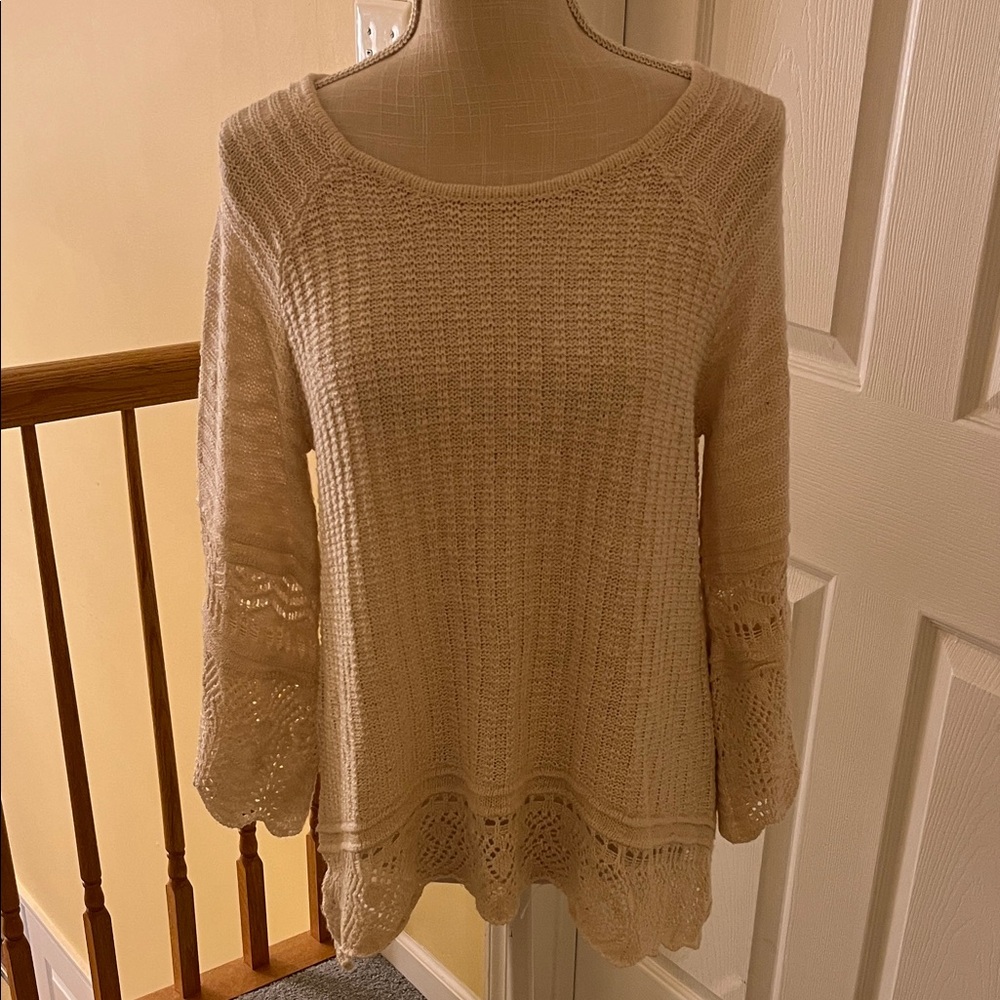 LC Lauren Conrad Cream Knit Sweater